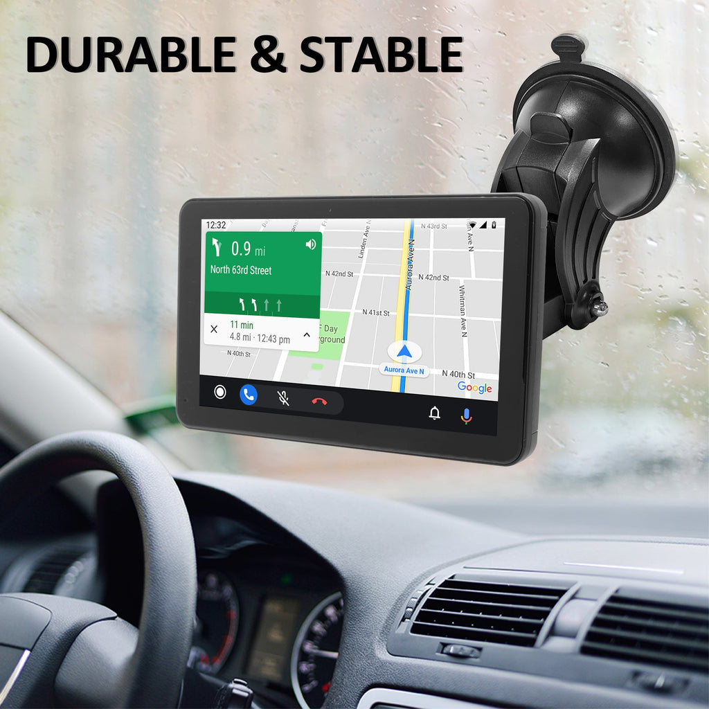 with gps unit on the suction cup bracket, it's durable & stable while sucked on the car windsheild