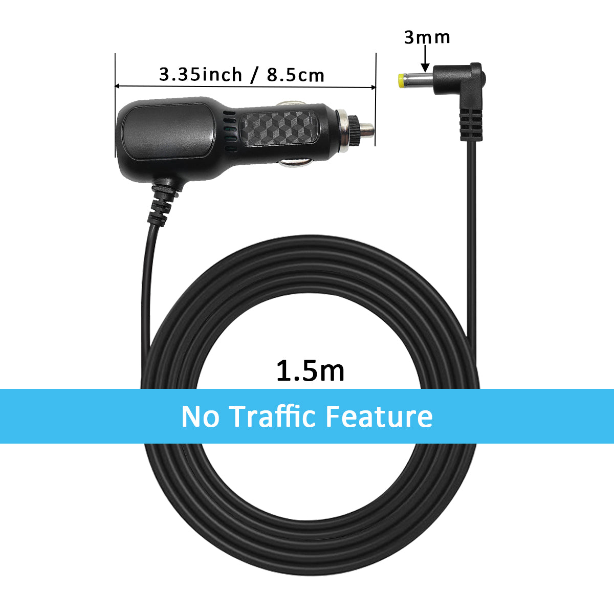 detailed size information of the 2 ports usb charger