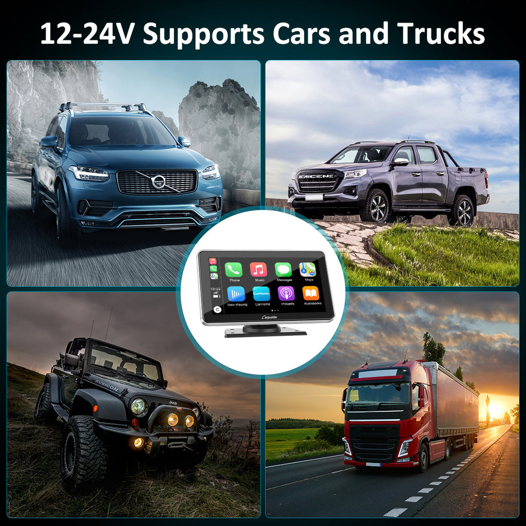 Car Stereo with Carplay/Android Auto, Plug and Play Quick Install, 7 Inch IPS Touch Screen, Multimedia Player with Bluetooth, Mirror Link, Google and Siri Assistant，Backup Camera,Silver Frame