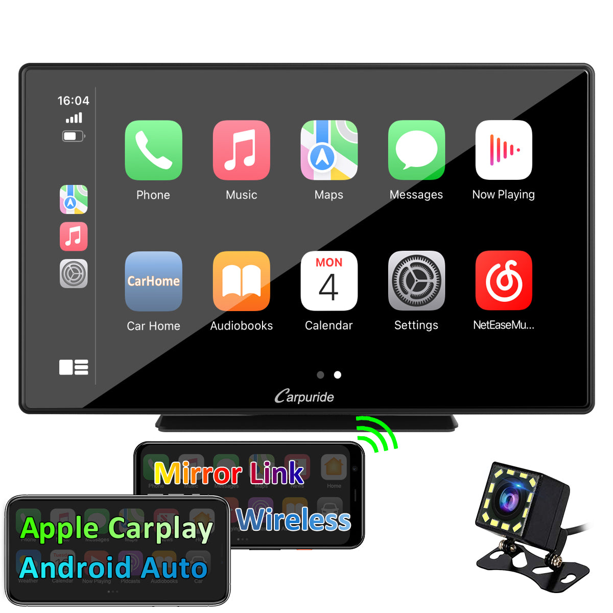 9 inch car stereo with wireless mirror link and dashcam support apple carplay & android auto