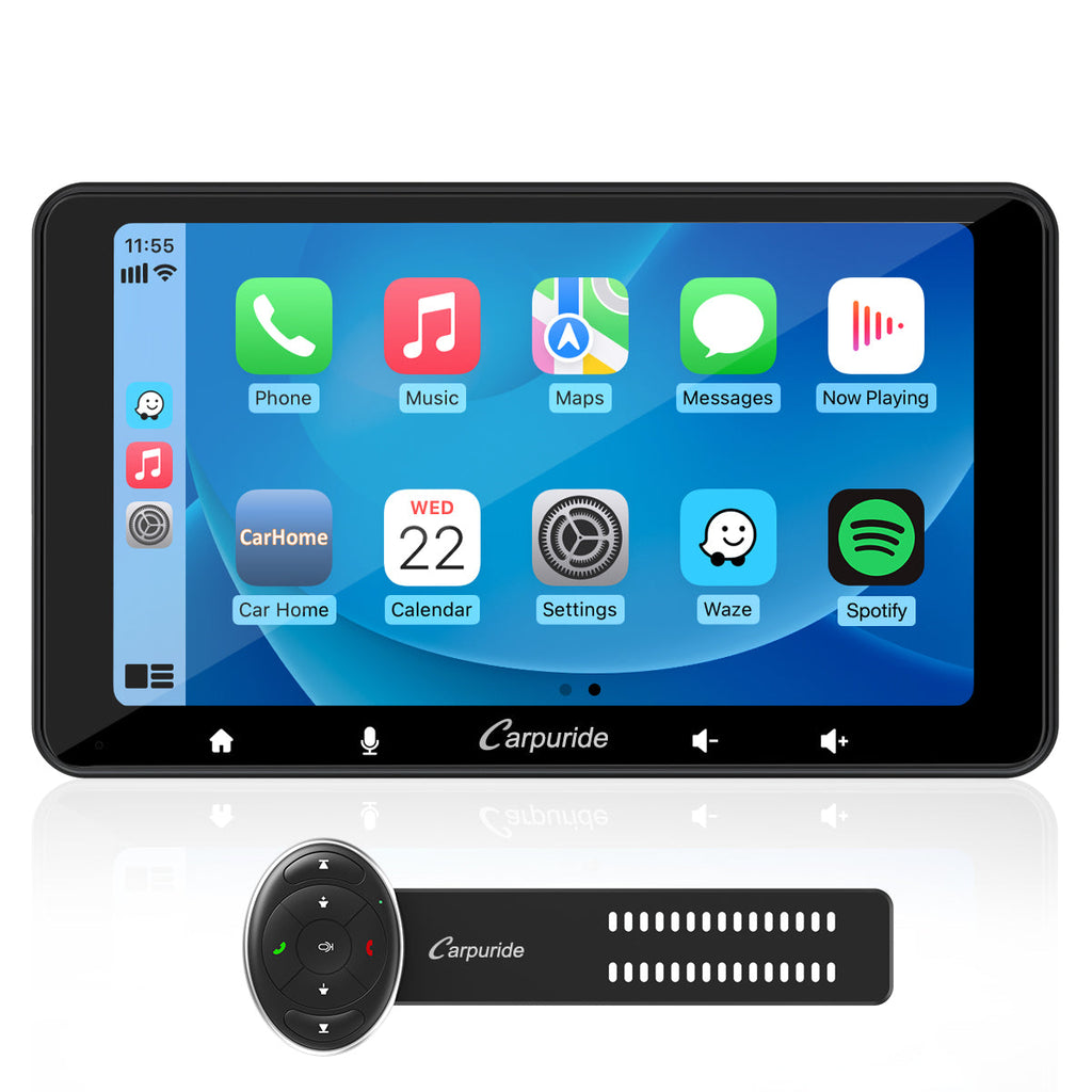 CARPURIDE W708 Wireless Portable Car Stereo with Steering Wheel Control