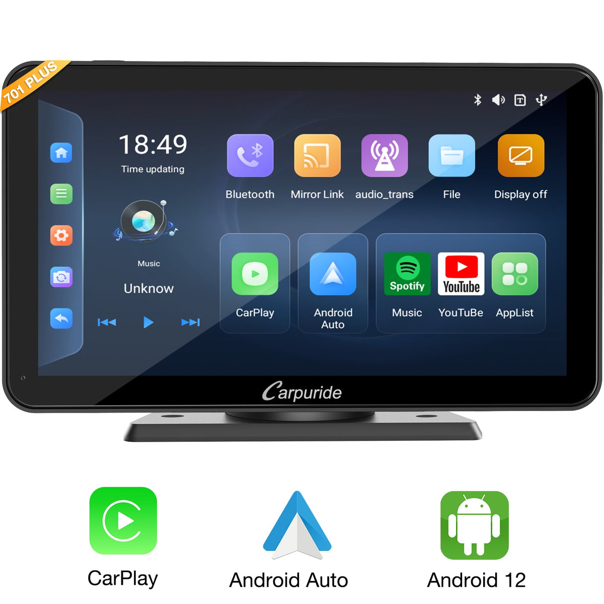 701 plus ttouch stereo for car with android 12 system support carplay & android auto