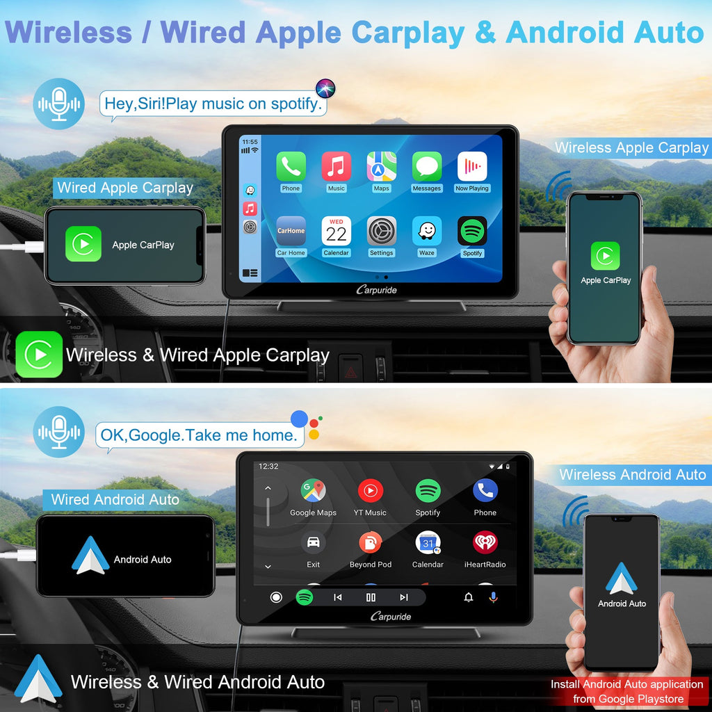 cheap carplay radio with wired 
 and wireless apple caplay & android auto