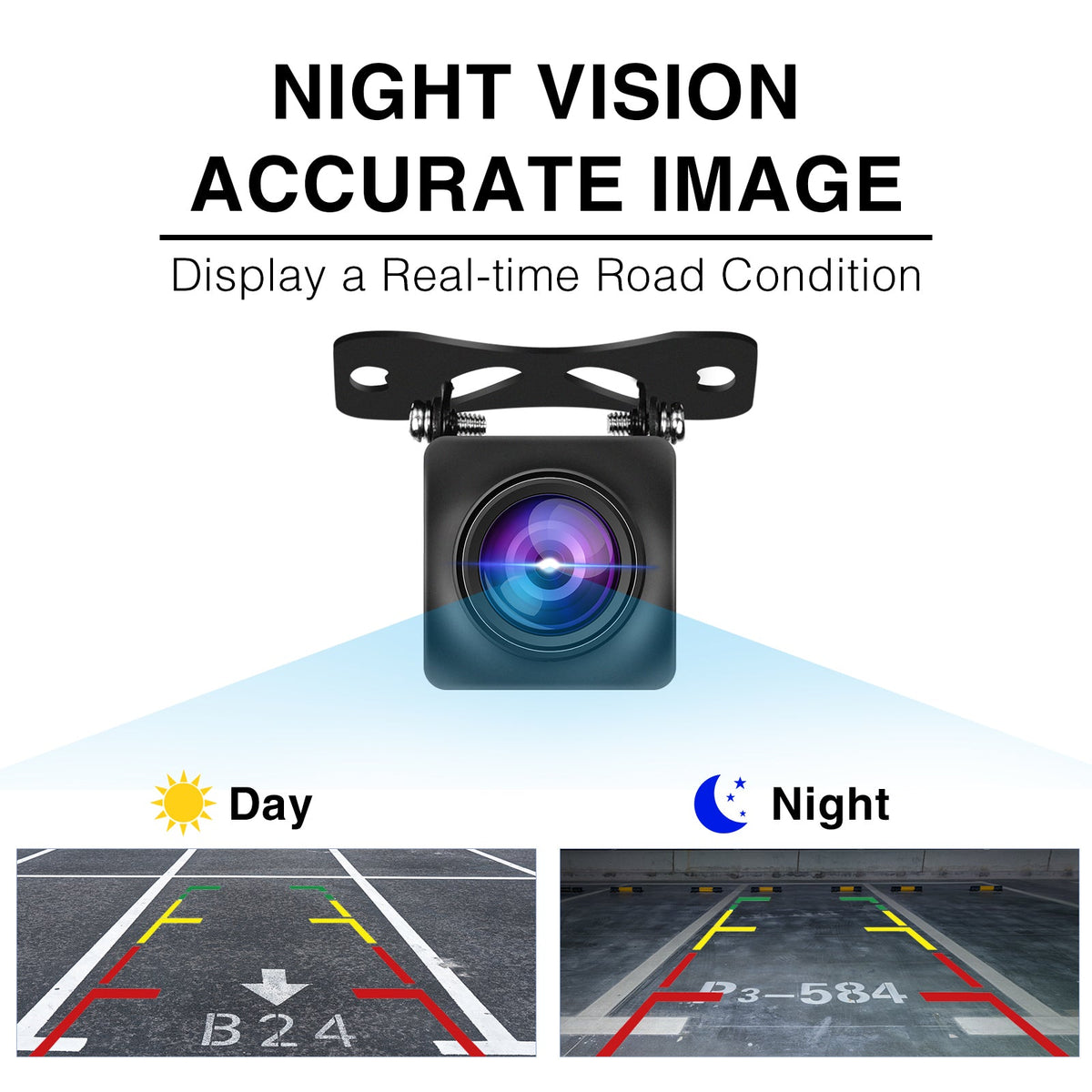 car dash cam camera with night vision display real time road condition