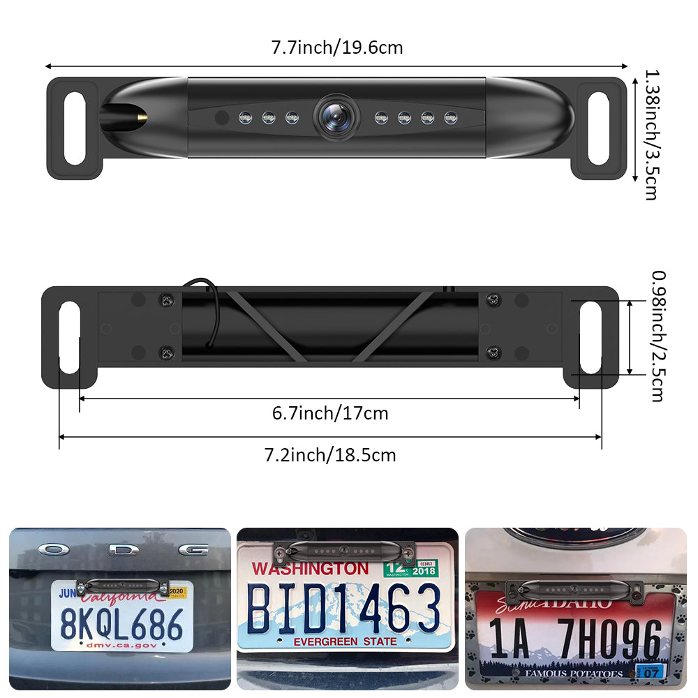 wireless car dash camera front view and back view,installed at the rear of the vehicle