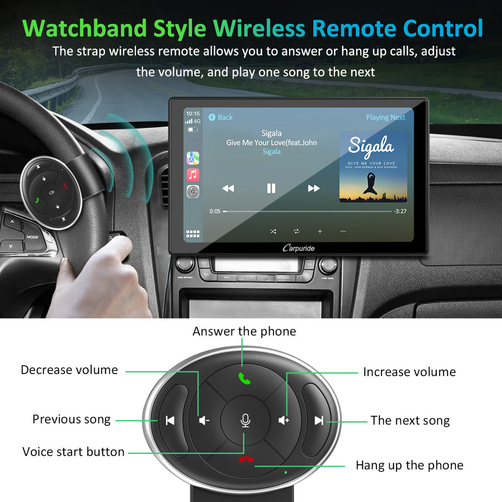 watchband style wireless remote control of touch screen car stereo