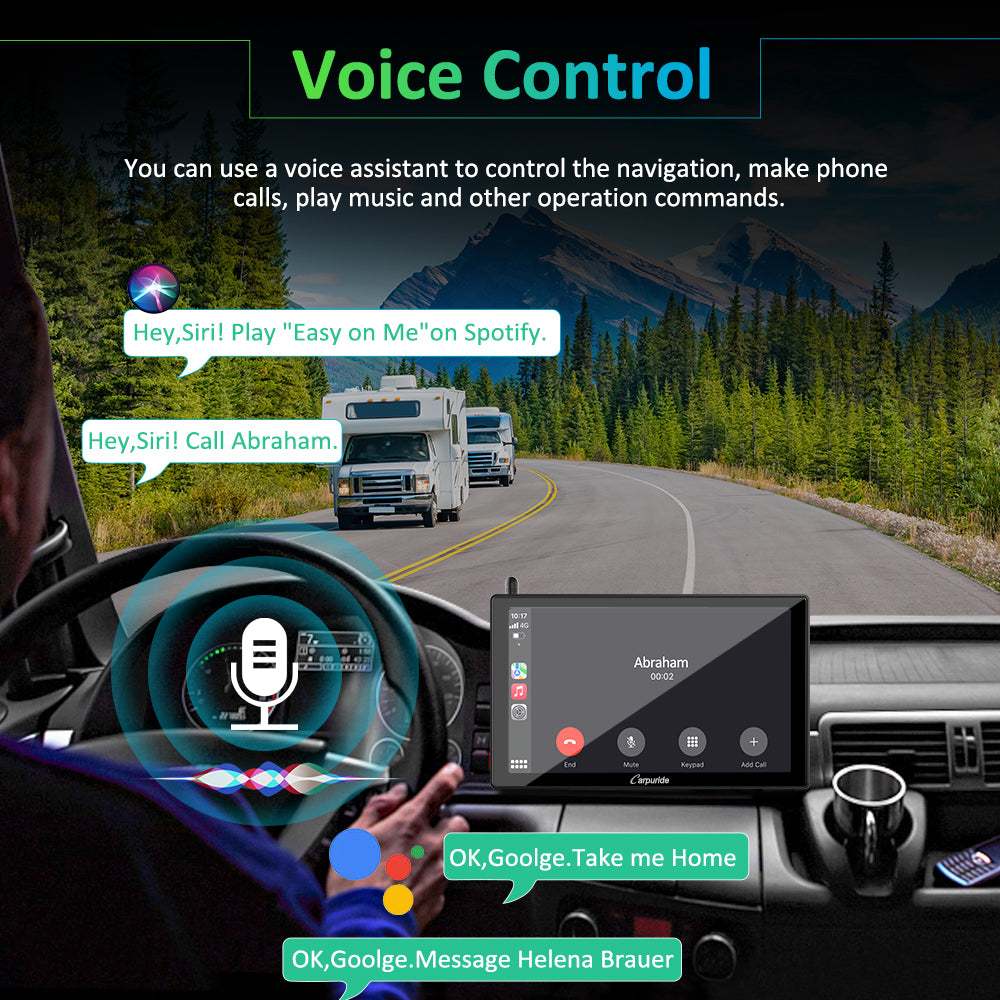 car multimedia use siri or Google to do voice control with your hands on the steer
