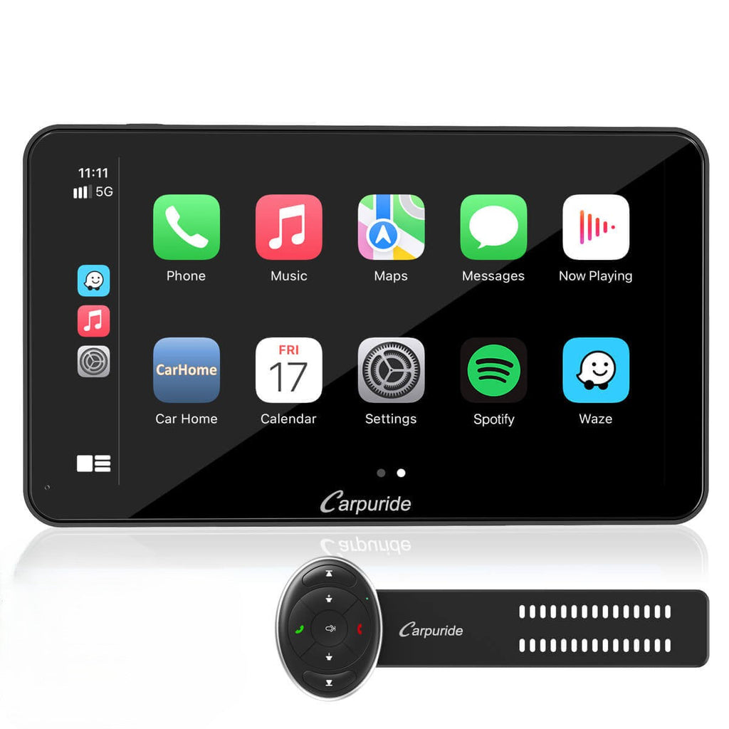 CARPURIDE W701 Car Stereo with Wireless Apple CarPlay&Android Auto, 7" IPS Touch Screen, Multimedia Bluetooth Navigation Dashboard Console with Mirror Link, Google, and Siri Assistant