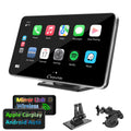 Car Stereo with Wireless Apple CarPlay&Android Auto, 7" IPS Touch Screen,Silver Frame,Multimedia Bluetooth Navigation Dashboard Console with Mirror Link, Google, and Siri Assistant
