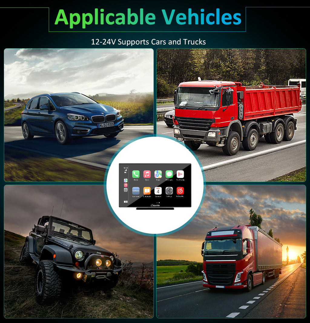 CARPURIDE W901 Portable Car Stereo, support Google and Siri Assistant, 9 Inch IPS Touch screen, Car Radio Receiver with Carplay/ Android Auto/GPS /Mirror link/Bluetooth/FM/Light-sensing/EQ effect