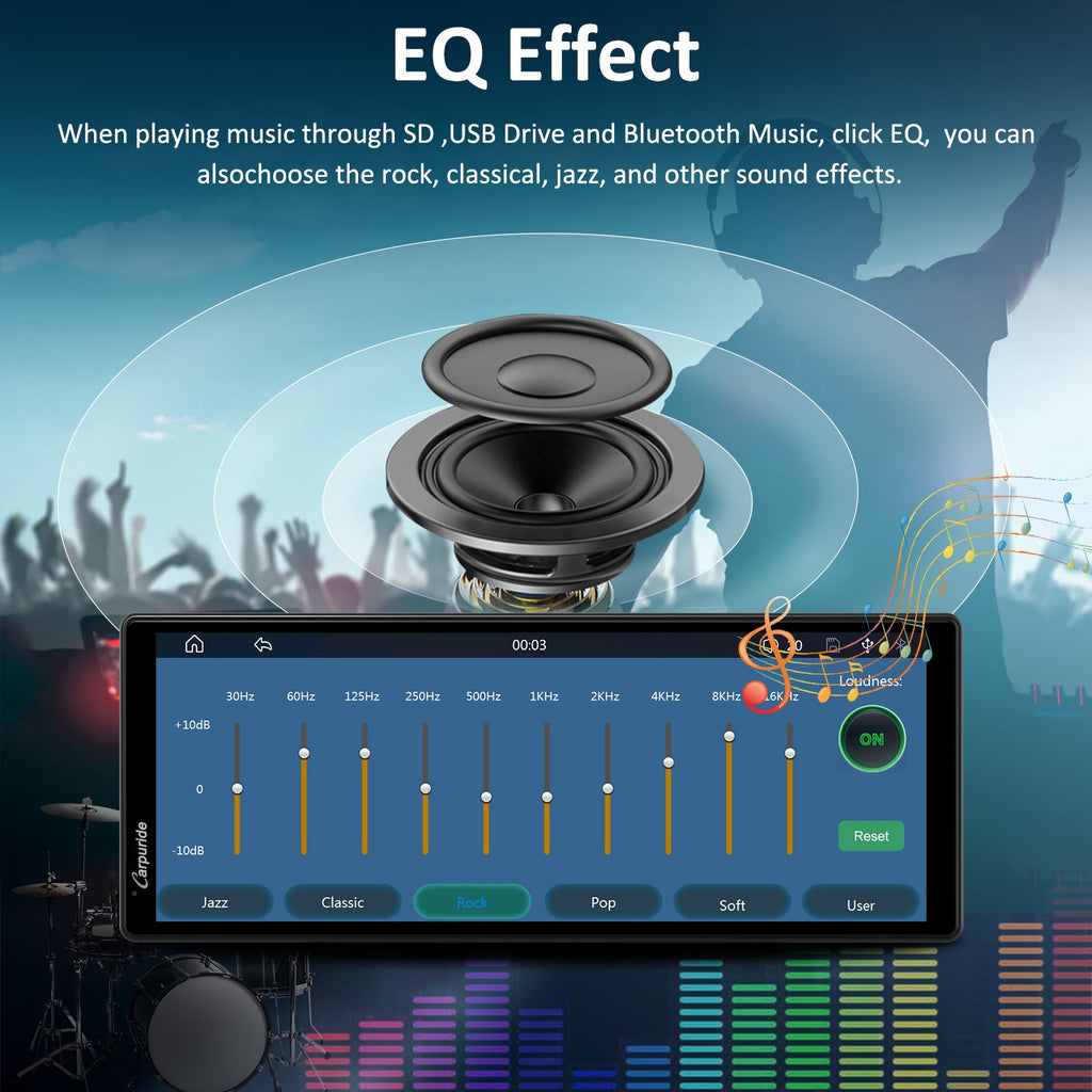 audio system for cars use EQ effect to choose different sound effects
