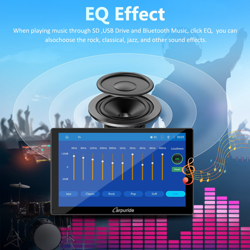carplay screen use EQ effect to choose different sound effects