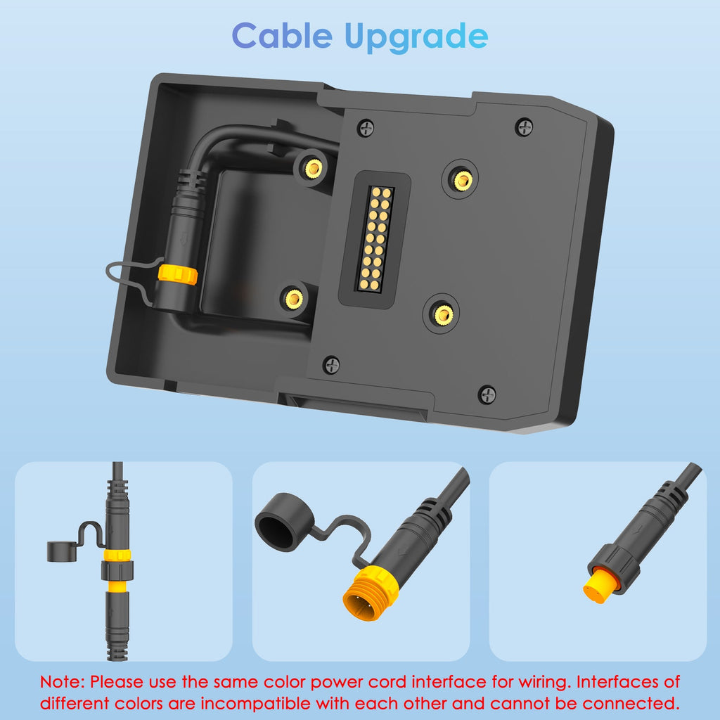 cable connector upgrade from black to yellow, please use the same color power cable for wiring