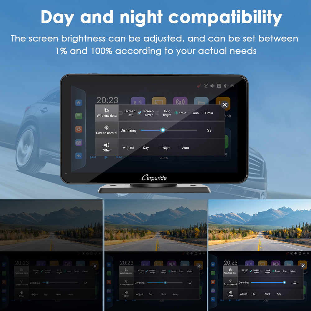 car navigation systems, day and night compatible with adjustment to the screen brightness