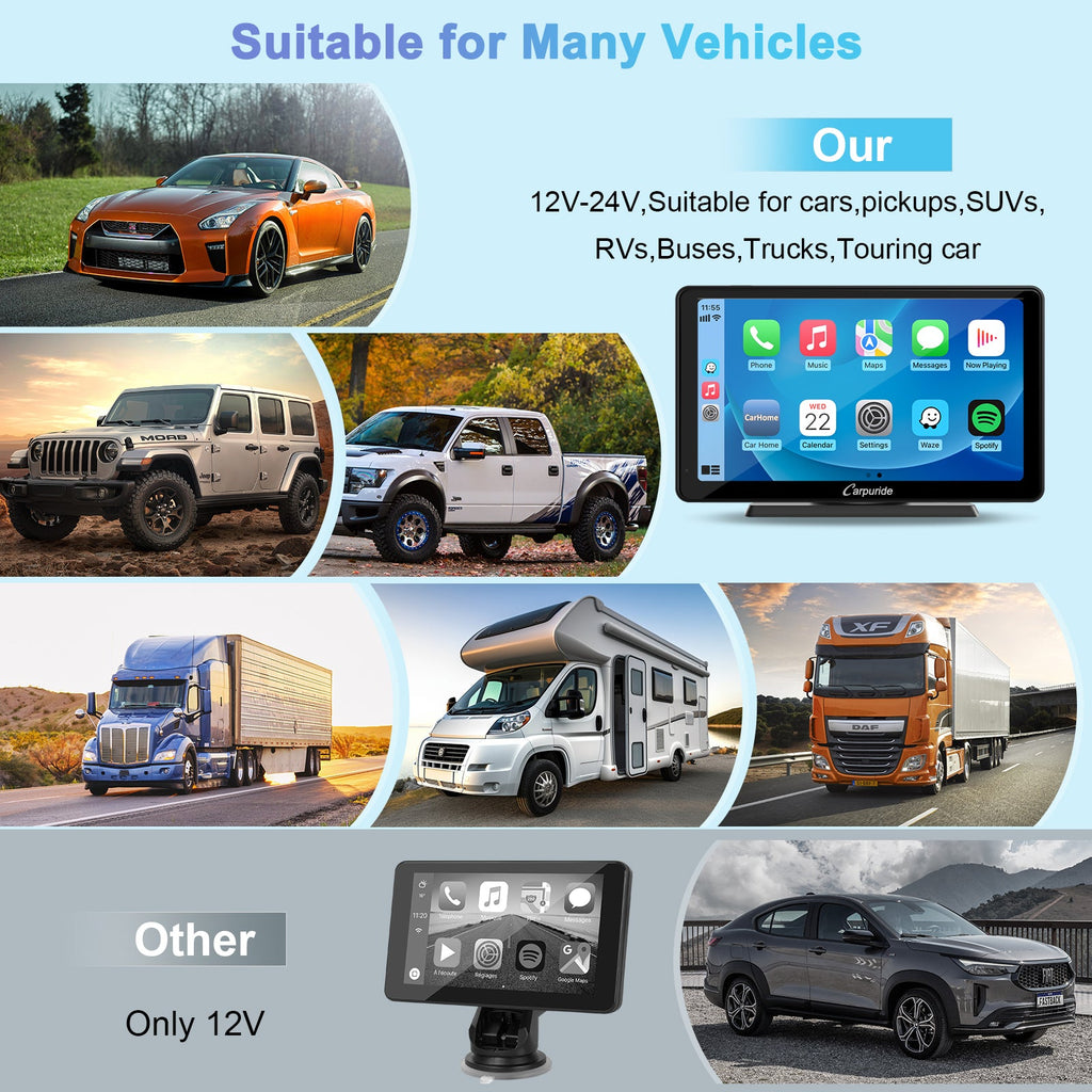 stereo system for car with 12v-24v, suitable for cars,pickups, suvs, rvs, buses, trucks, etc.