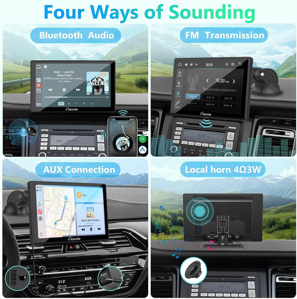 CARPURIDE V9 Portable Smart Multimedia Dashboard Console