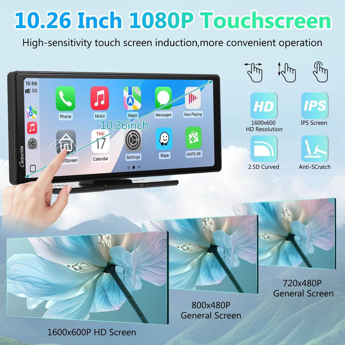 CARPURIDE V92R with Rear Camera optional Portable Smart Dashboard Console