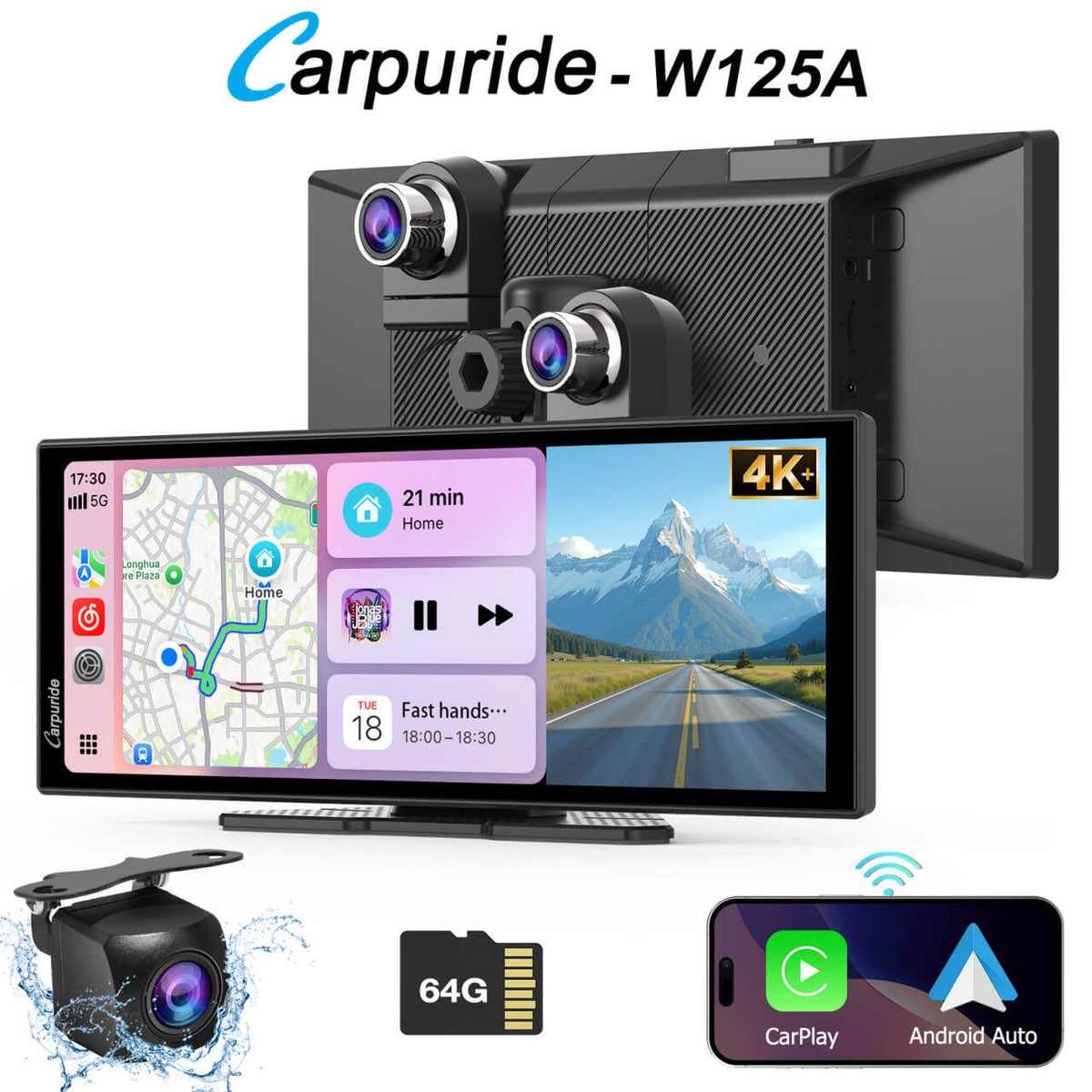 Carpuride W125A/W125S Best Car Audio Touch Screen With DVR