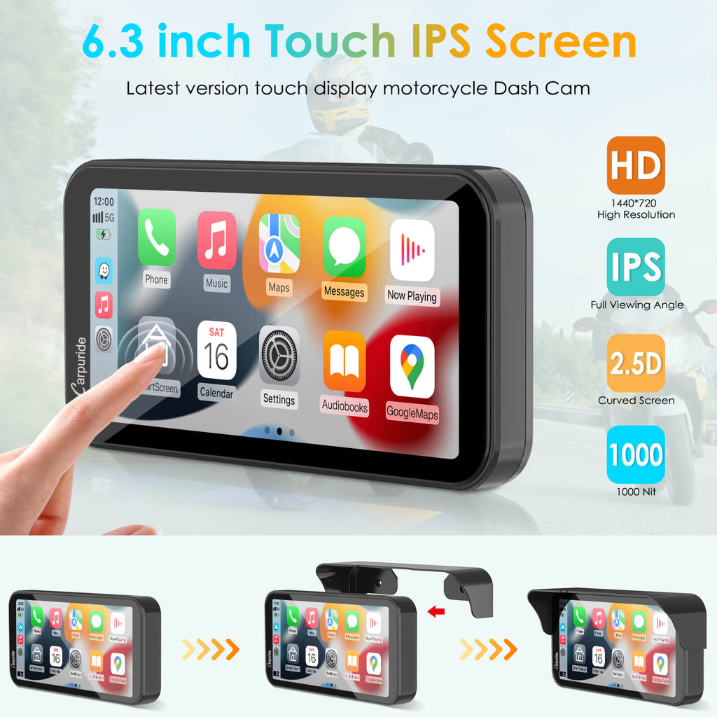 Carpuride W603 Wireless Portable Waterproof IP67 Motorcycle Stereo