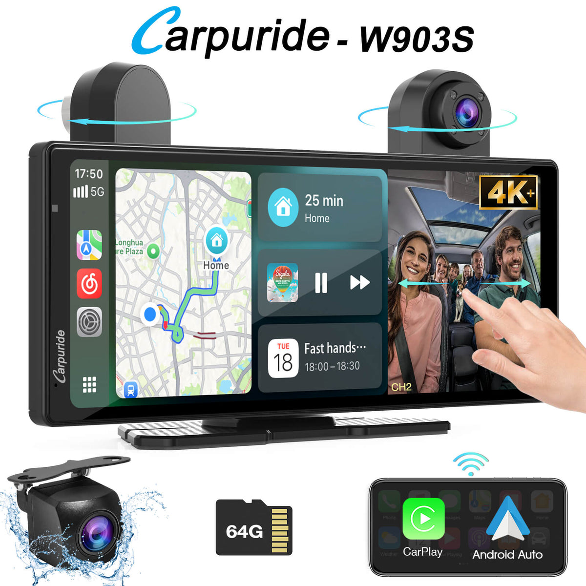 Carpuride W903S Best Car Audio Touch Screen With DVR