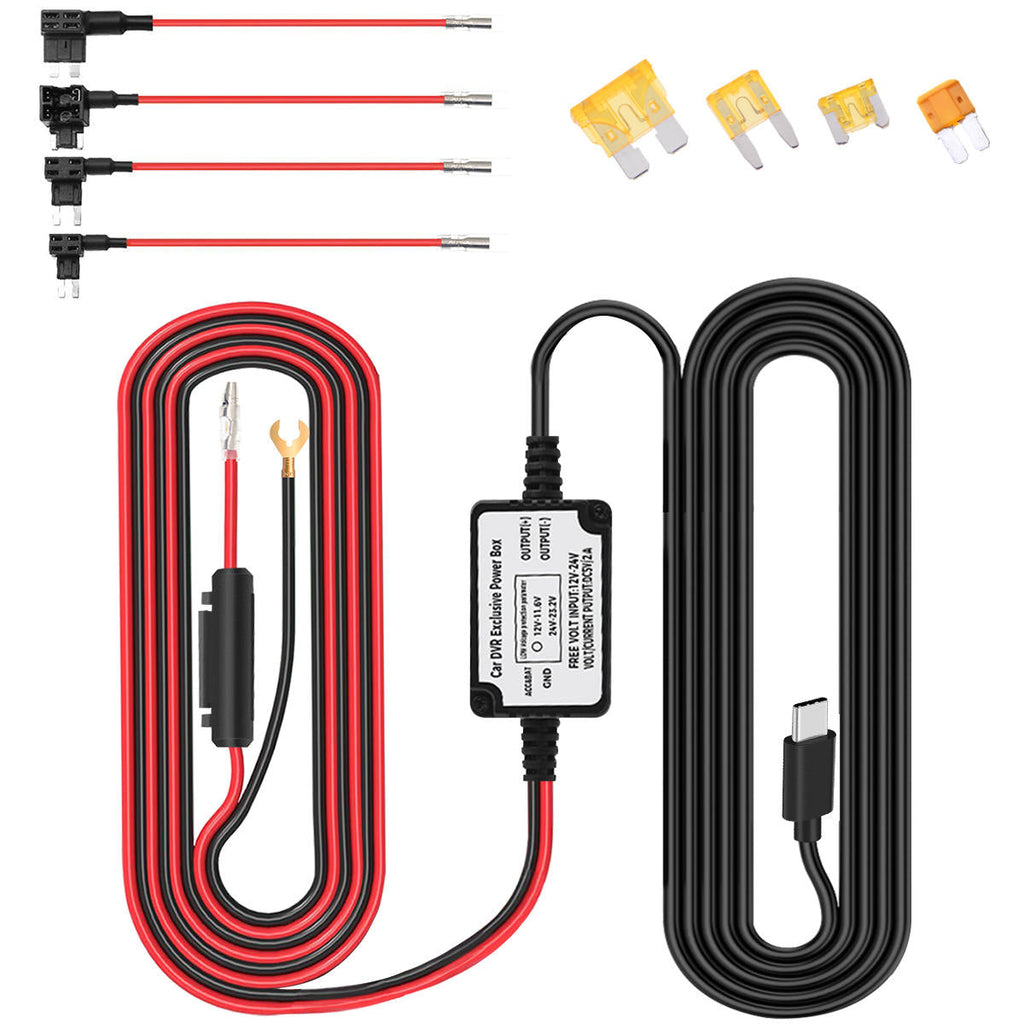 CARPURIDE Type-C 12V - 24V to 5V/2A Max Car Charger Cable kit