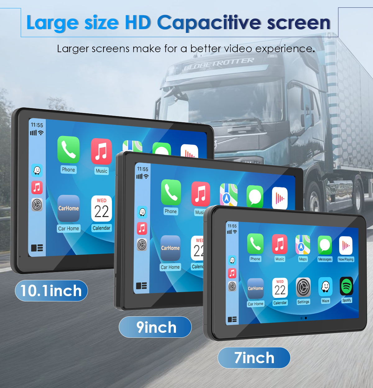 CARPURIDE W101 Portable Smart Multimedia Dashboard Console with Steering Wheel Control Suitable for Larger Vehicles