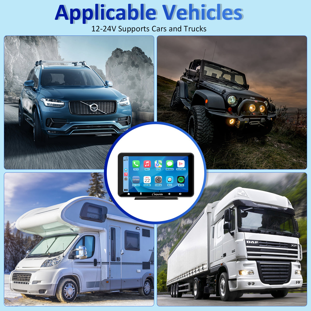 CARPURIDE W708 Wireless Portable Car Stereo