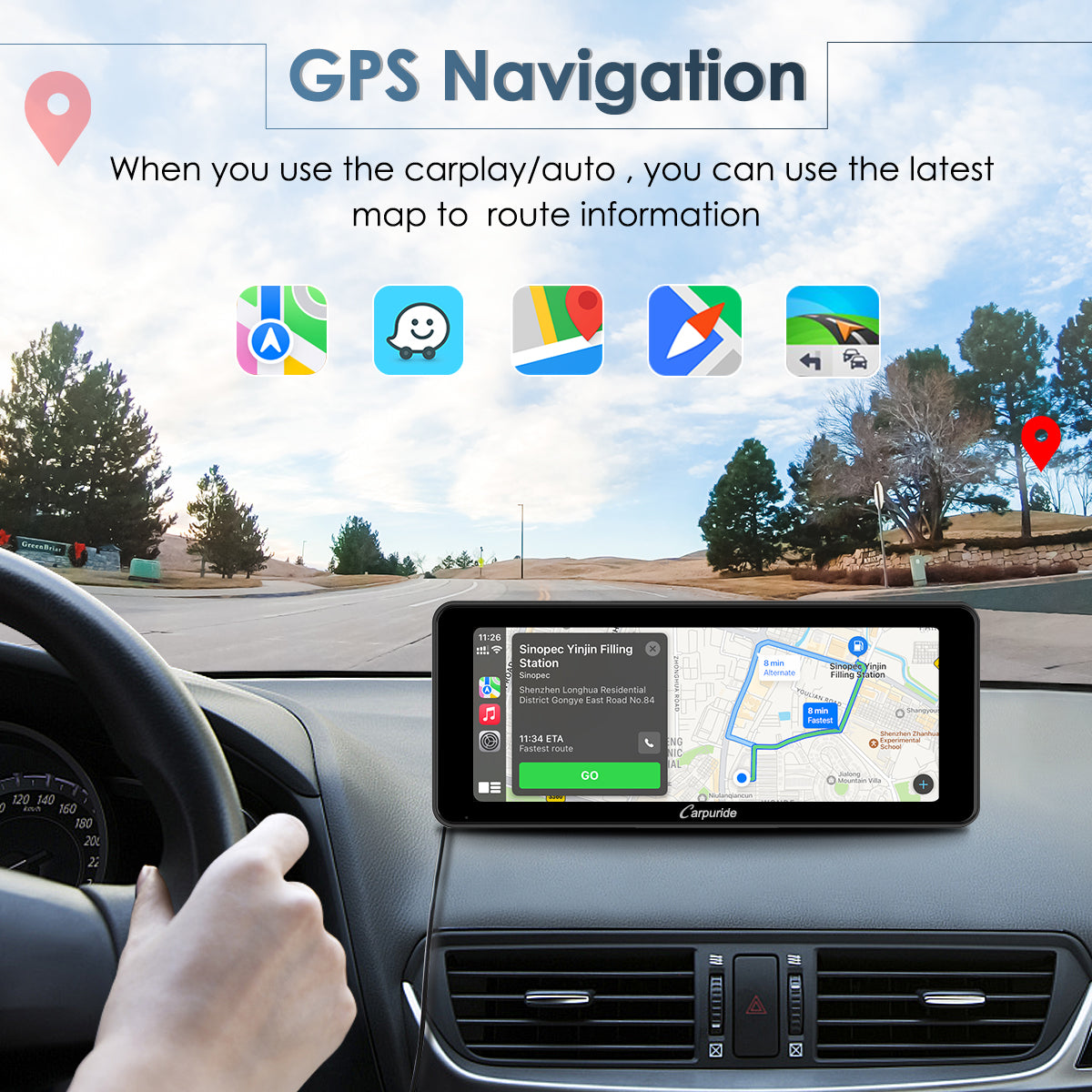 portable gps for car allow you to use the latest map to route information