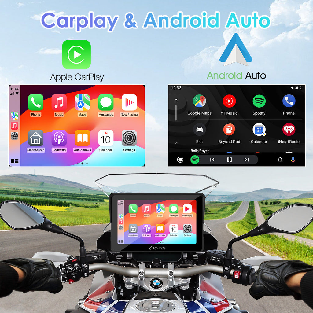 motorcycle speaker system support both apple carplay & Android Auto