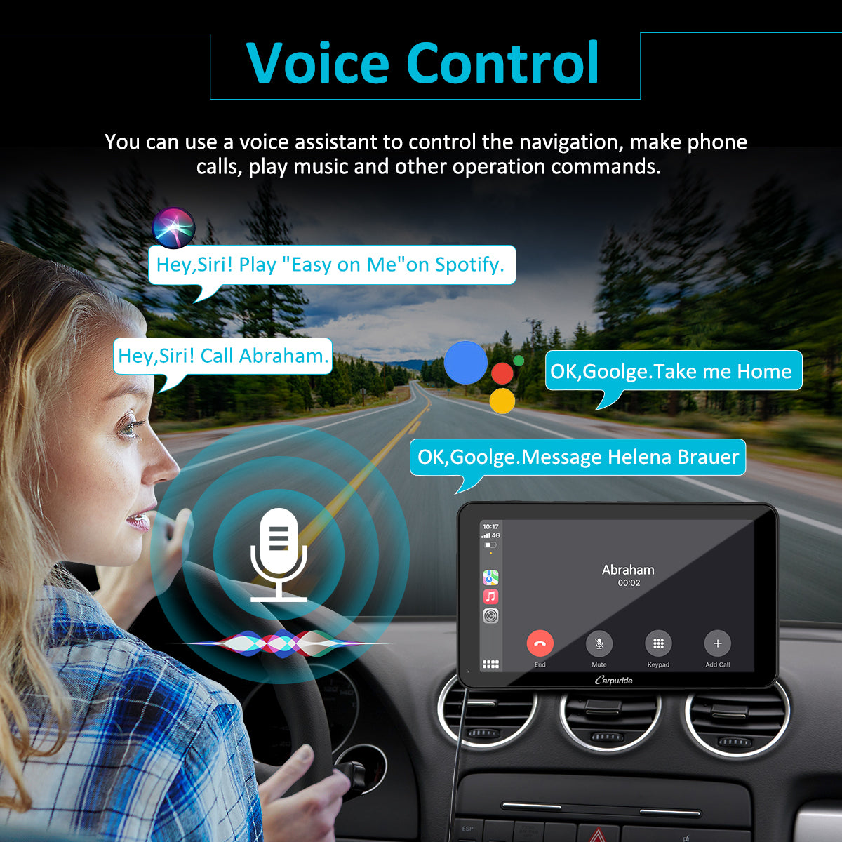 good car radios use siri or Google to do voice control with your hands on the steer