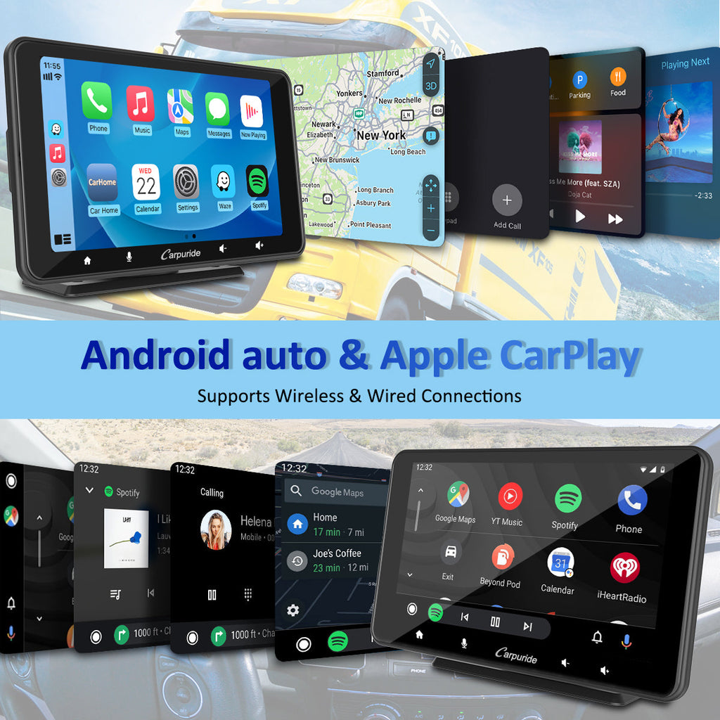 best gps for car with android auto & apple caplay support wired & wireless connections 