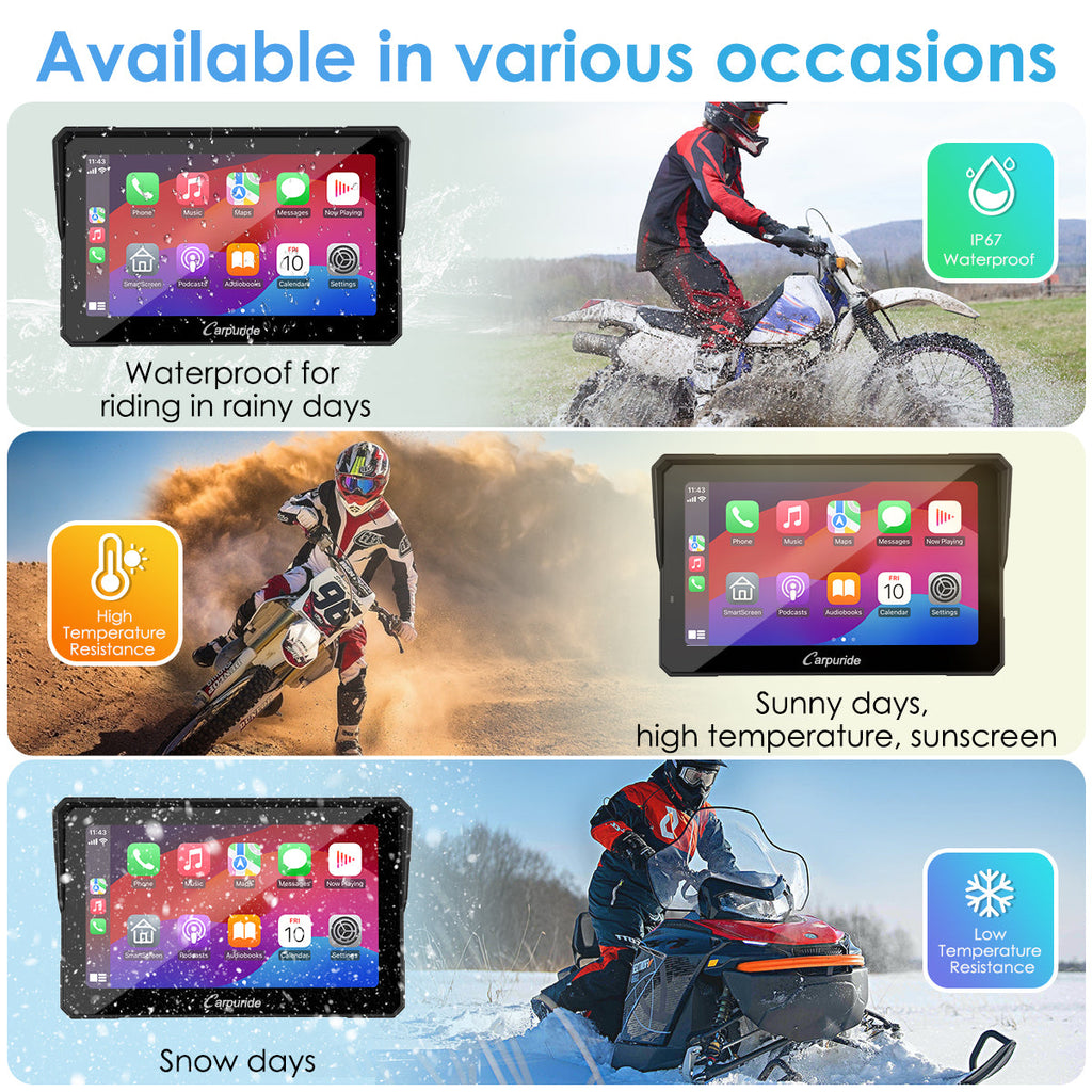 IP67 waterproof motorcycle stereo withstands rain, dust and extreme temperatures