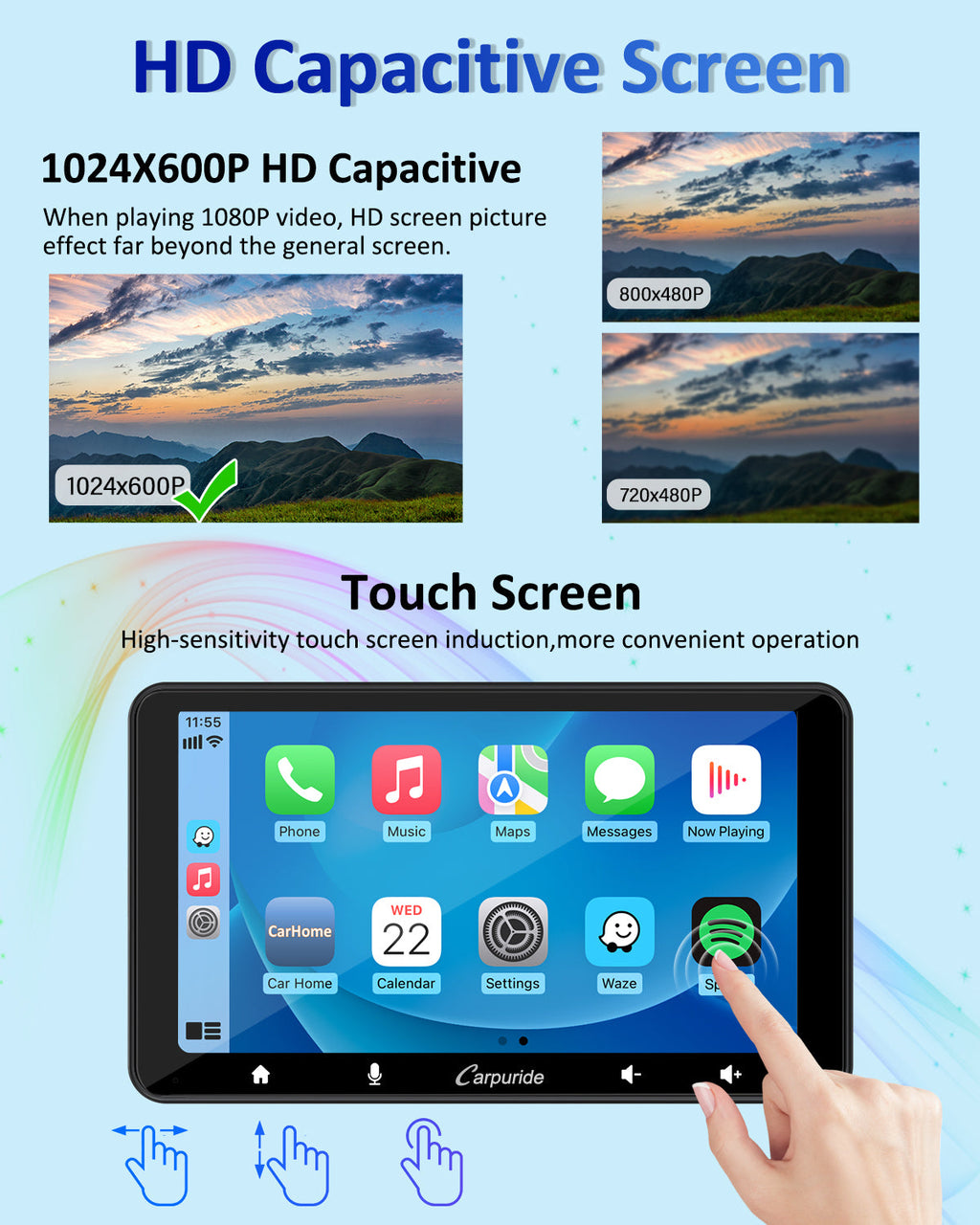 CARPURIDE W708 Wireless Portable Car Stereo