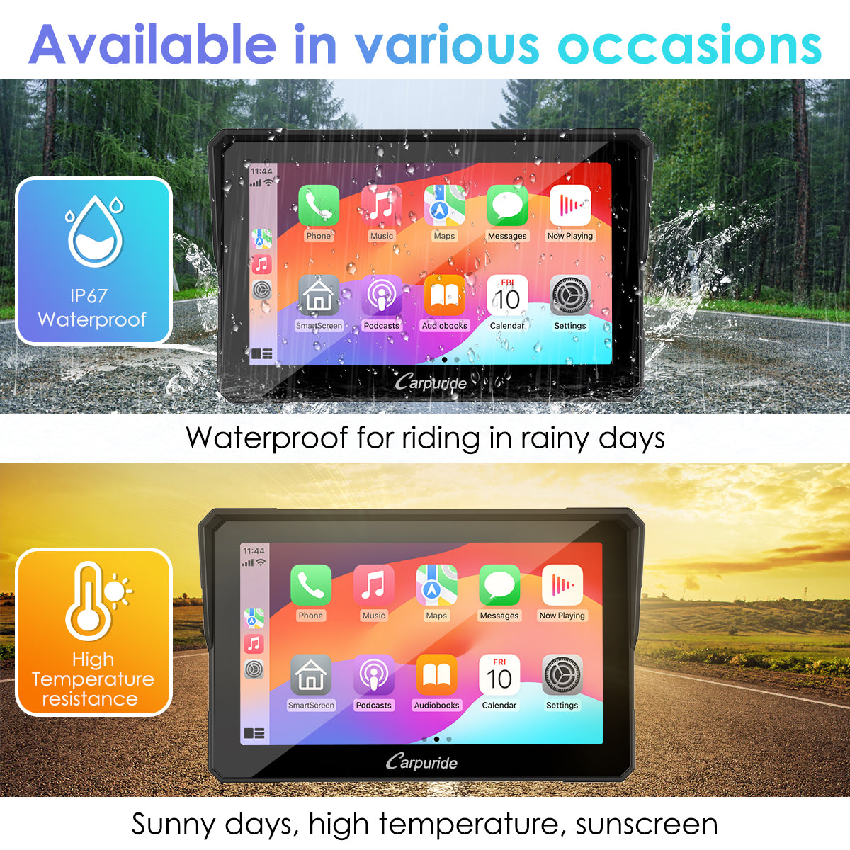 With IP67 waterproofing and heat resistance, you can ride comfortably in the rain and hot weather
