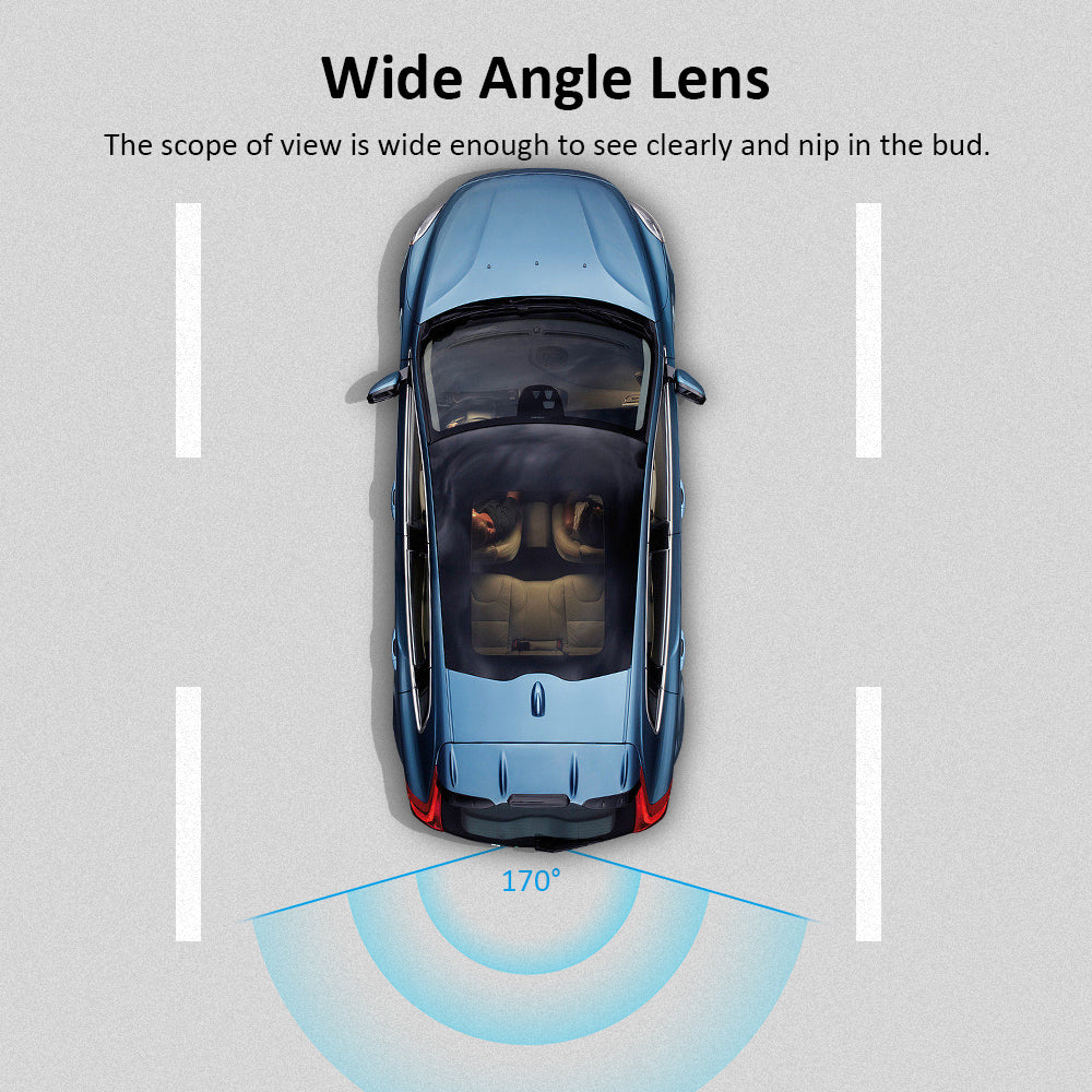 wireless dash cam with 170 degree wide angle lens